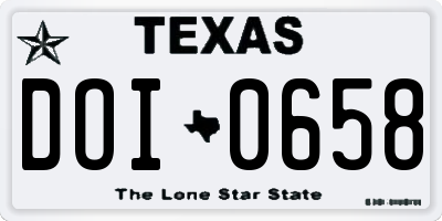 TX license plate DOI0658