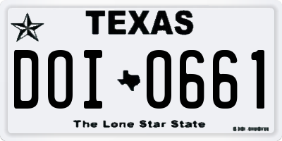 TX license plate DOI0661