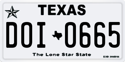 TX license plate DOI0665