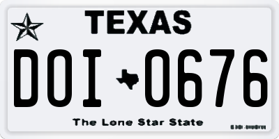 TX license plate DOI0676