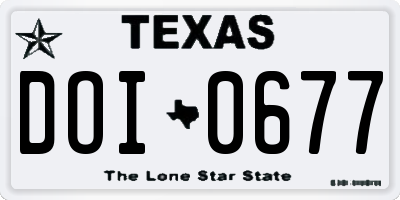TX license plate DOI0677