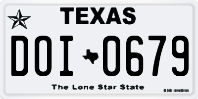 TX license plate DOI0679