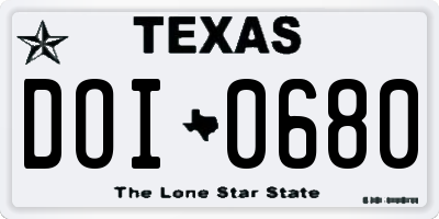 TX license plate DOI0680