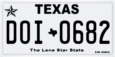 TX license plate DOI0682
