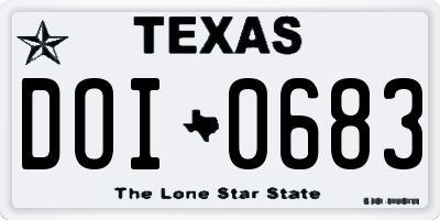 TX license plate DOI0683