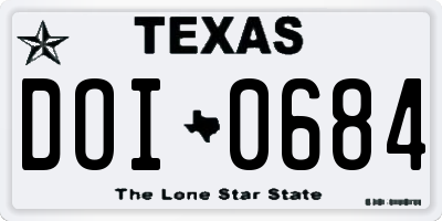 TX license plate DOI0684
