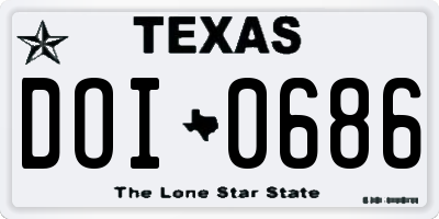 TX license plate DOI0686