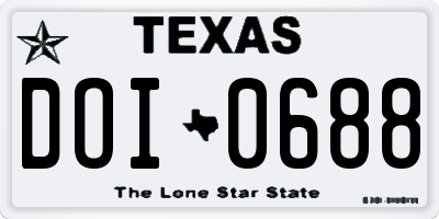 TX license plate DOI0688