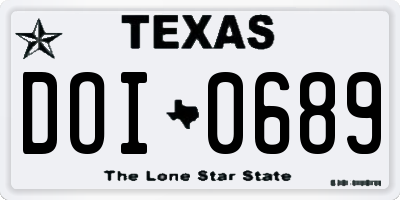 TX license plate DOI0689