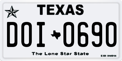 TX license plate DOI0690