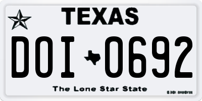 TX license plate DOI0692