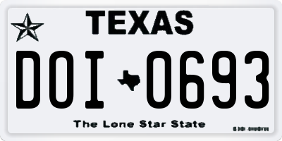 TX license plate DOI0693