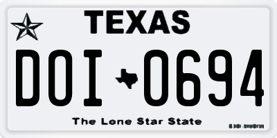 TX license plate DOI0694