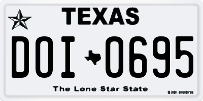 TX license plate DOI0695
