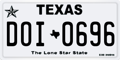 TX license plate DOI0696