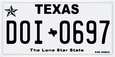 TX license plate DOI0697