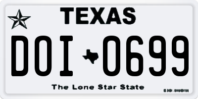 TX license plate DOI0699