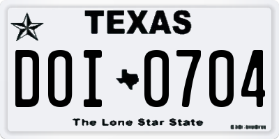 TX license plate DOI0704