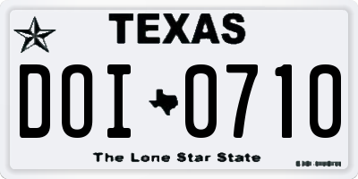 TX license plate DOI0710