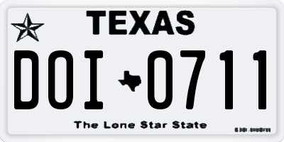 TX license plate DOI0711