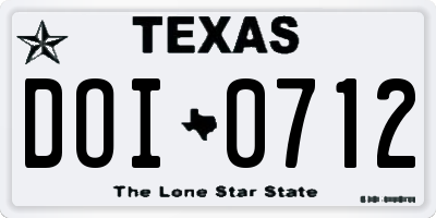 TX license plate DOI0712