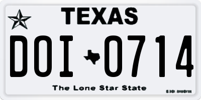 TX license plate DOI0714