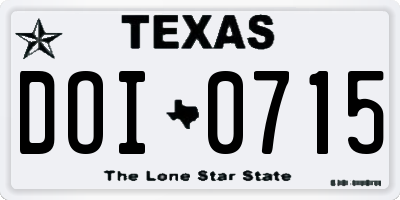 TX license plate DOI0715