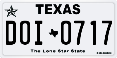 TX license plate DOI0717