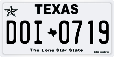TX license plate DOI0719