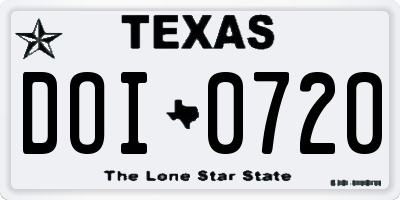 TX license plate DOI0720