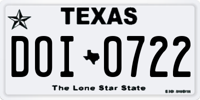 TX license plate DOI0722
