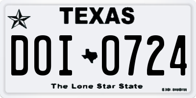 TX license plate DOI0724
