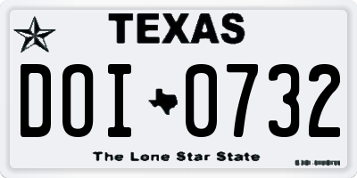 TX license plate DOI0732