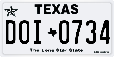 TX license plate DOI0734