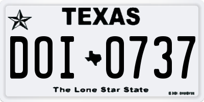 TX license plate DOI0737