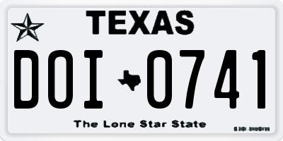 TX license plate DOI0741