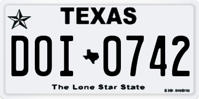 TX license plate DOI0742