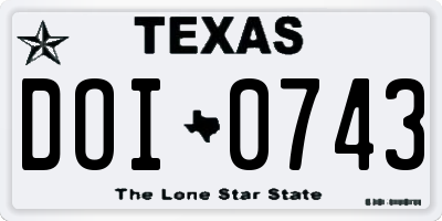 TX license plate DOI0743