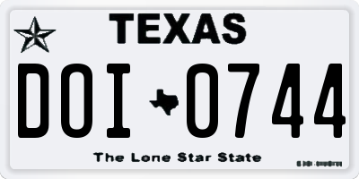 TX license plate DOI0744