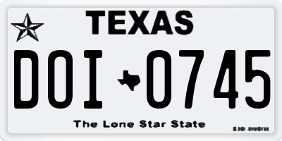 TX license plate DOI0745
