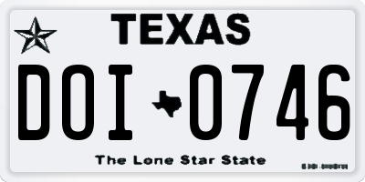 TX license plate DOI0746