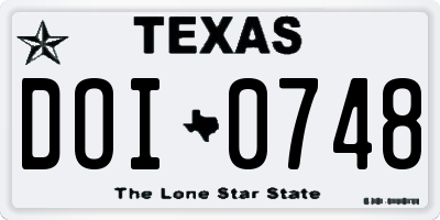 TX license plate DOI0748
