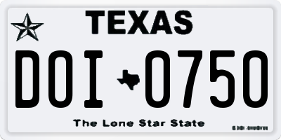 TX license plate DOI0750