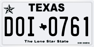 TX license plate DOI0761