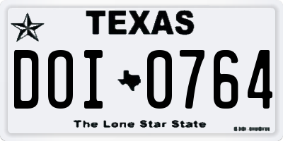 TX license plate DOI0764