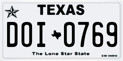 TX license plate DOI0769