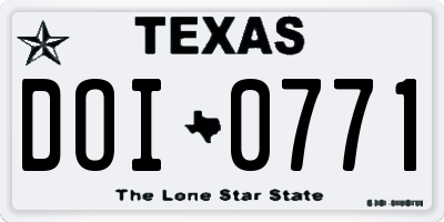 TX license plate DOI0771