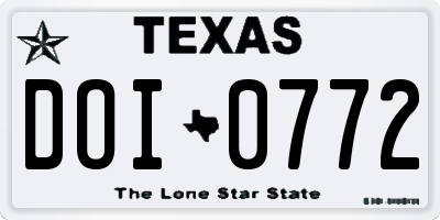 TX license plate DOI0772