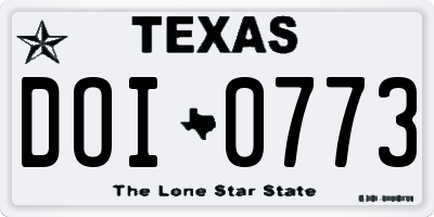TX license plate DOI0773