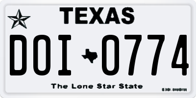 TX license plate DOI0774